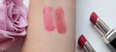 Color Lip Shine 59 Shiny Wild Berry & 38 Shiny Grenadine swatches